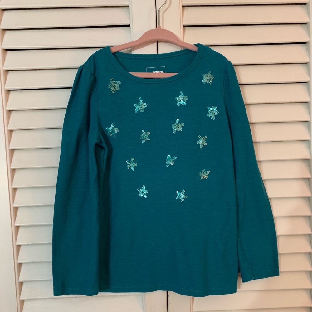 🍀 🍀EUC Girls’ Sequined Long Sleeve Tee